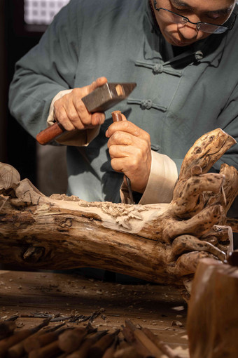 工匠师雕刻工具锤子传统高质量摄影