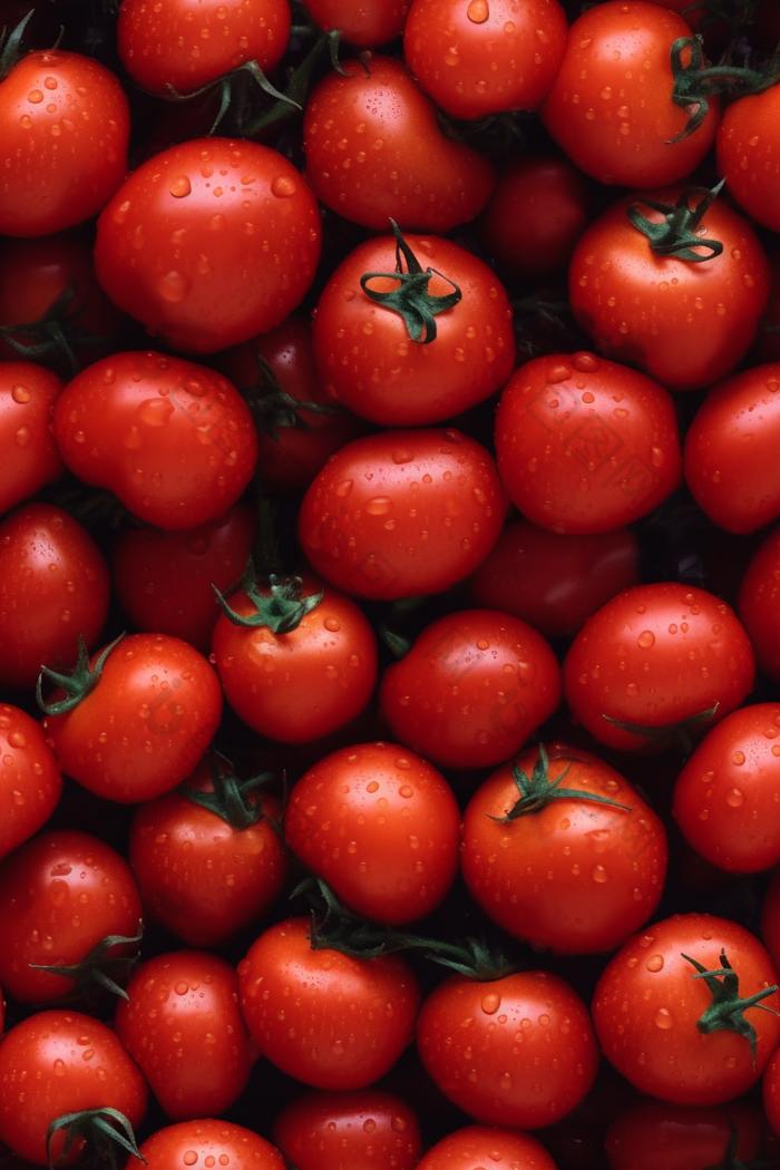番茄水果水滴背景摄影图特写摄影