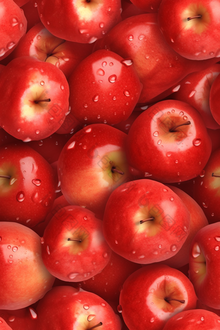 红色清洗水果水滴苹果背景摄影图特写摄影