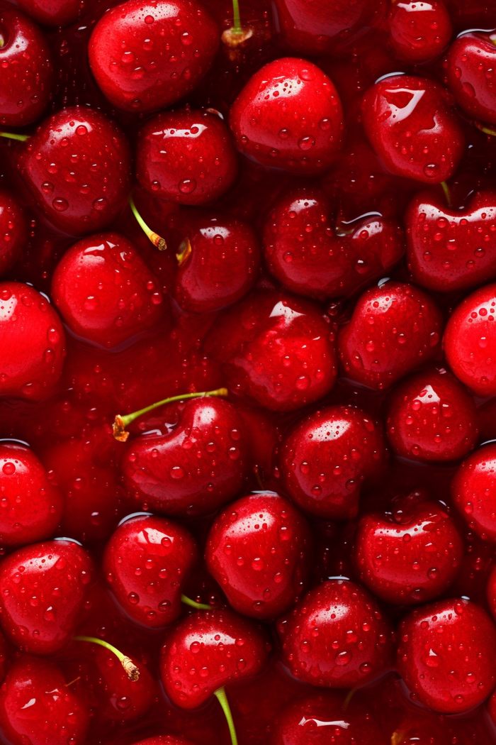 红色樱桃清洗水果水滴背景摄影图特写摄影