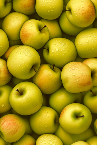 清洗水果水滴背景摄影图特写摄影绿色苹果