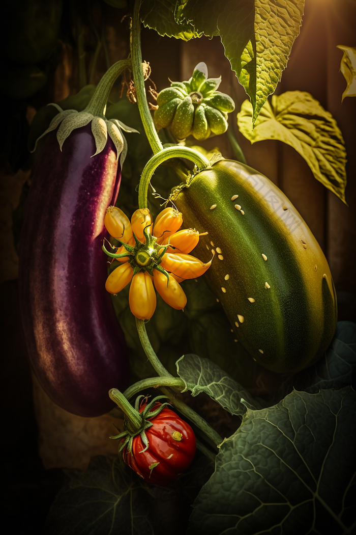 菜园农作物收获蔬菜作物摄影图