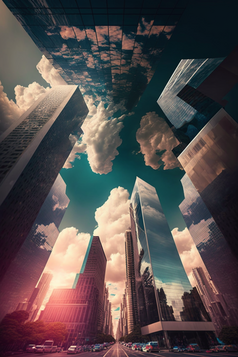 大气高层建筑的城市摄影图