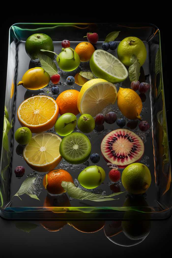 水果托盘水果摄影新鲜水果数字艺术