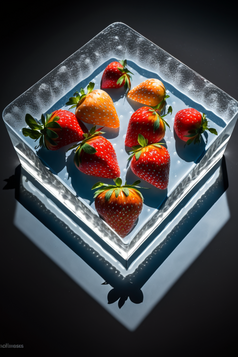 草莓水果托盘水果摄影数字艺术
