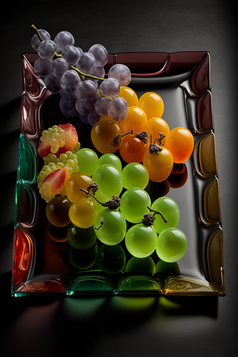 葡萄水果托盘水果摄影数字艺术