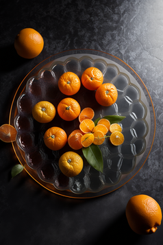 水果托盘水果摄影数字艺术橘子