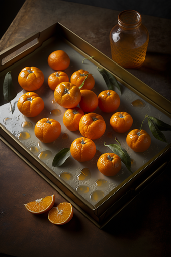 水果托盘橘子水果摄影数字艺术