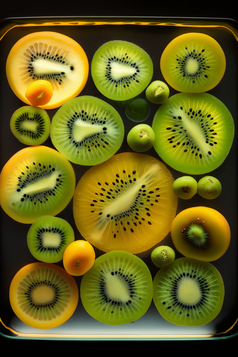 水果托盘水果摄影数字艺术猕猴桃