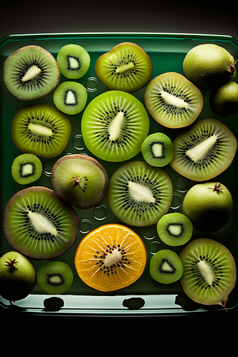水果猕猴桃托盘水果摄影数字艺术