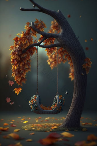 漂亮景物秋天叶子树摄影摄影图数字艺术