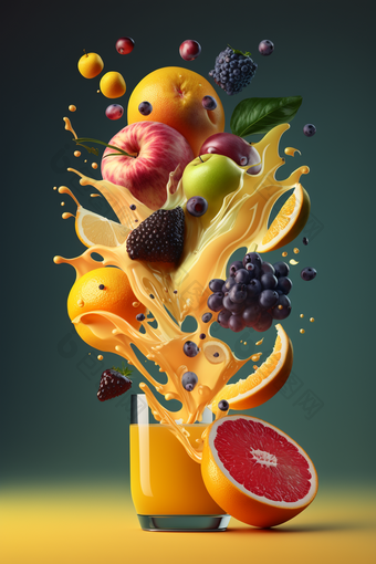 水果<strong>旋转</strong>有氛围的碰撞摄影图数字艺术