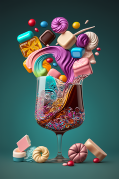 旋转糖果有氛围的碰撞摄影图数字艺术