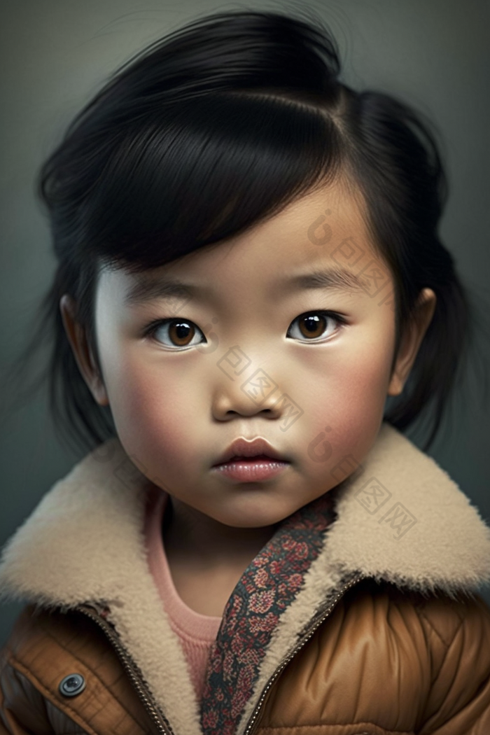 亚洲中国人五官肖像照片视觉效果人物