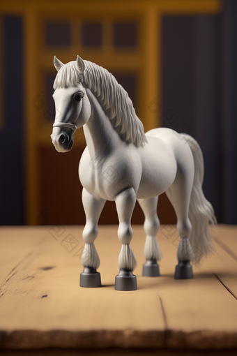 玩具动物模型摄影现实马摄影图