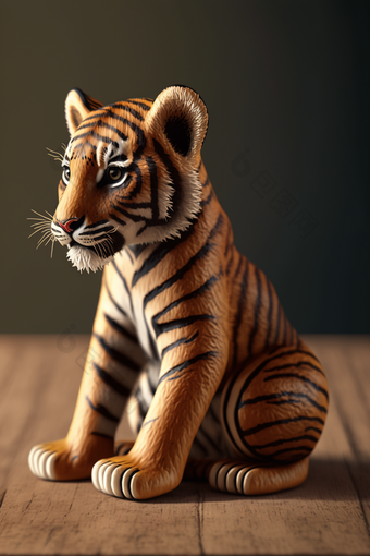 玩具动物模型摄影现实老虎摄影图