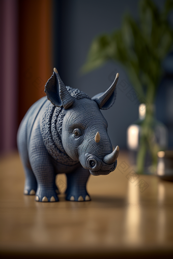 玩具动物模型摄影现实犀牛摄影图