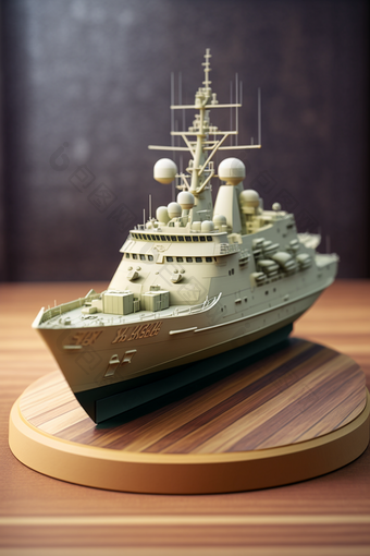 玩具<strong>军舰</strong>模型摄影图数字艺术
