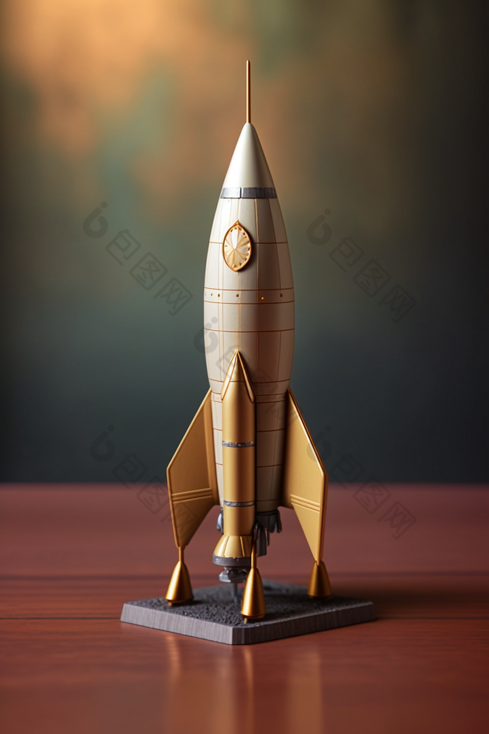 玩具火箭模型单个桌面