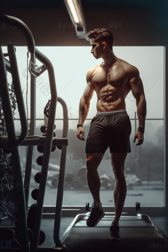 男人<strong>健身房锻炼</strong>摄影图数字艺术12
