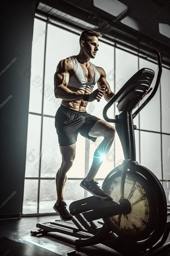 男人<strong>健身房锻炼</strong>摄影图数字艺术10