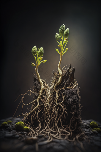 <strong>植物发芽</strong>根部摄影图数字艺术17