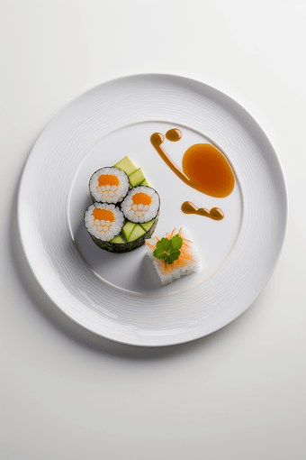 餐盘的美食寿司白色餐盘8k