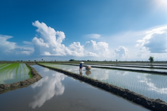 田园农业水稻幼苗摄影图数字艺术16