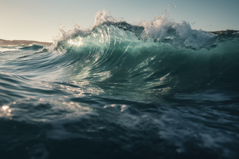 阳光下的<strong>海浪</strong>清澈波