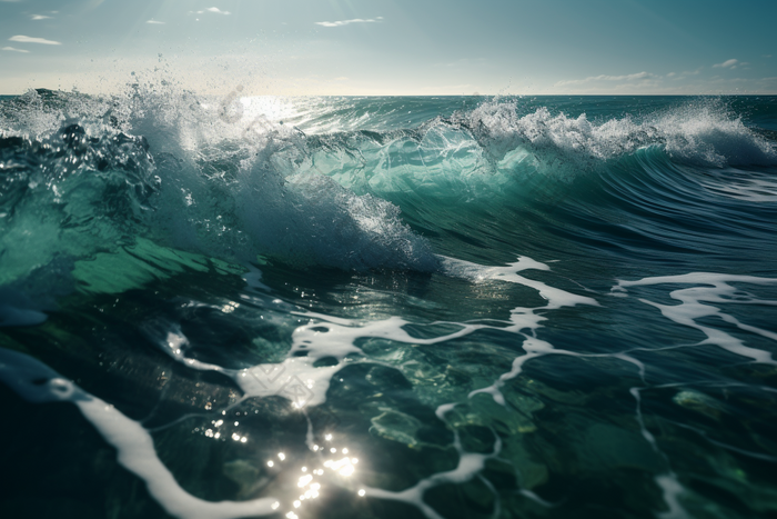 阳光下的海浪摄影图数字艺术9