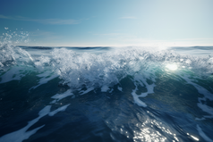 阳光下的海浪摄影图数字艺术8