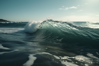 阳光下的<strong>海浪</strong>明亮波