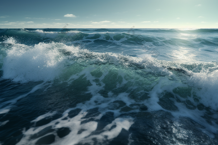 阳光下的海浪摄影图数字艺术5
