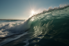 阳光下的海浪摄影图数字艺术3