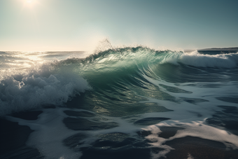 阳光下的<strong>海浪摄影</strong>图数字艺术1