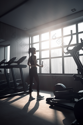 健身设备健身房商业广告摄影8k