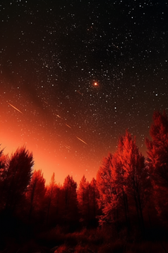 红色天空的星星摄影图数字艺术9
