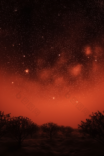 红色天空<strong>的</strong>星星摄影图数字艺术7