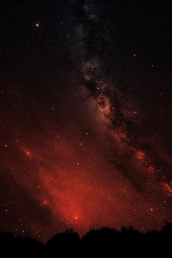 红色天空的星星摄影图数字艺术1