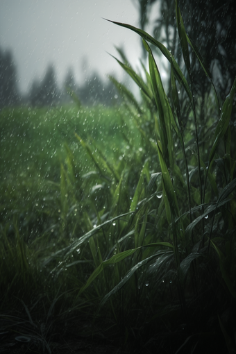 雨水冲刷植物粮食冲洗