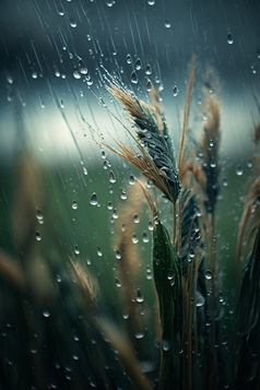 雨水冲刷粮食摄影图数字艺术7