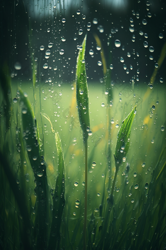 雨水冲刷植物粮食食物
