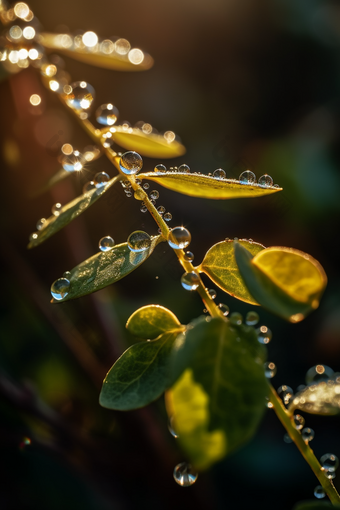 清晨<strong>露珠植物</strong>冲洗新鲜