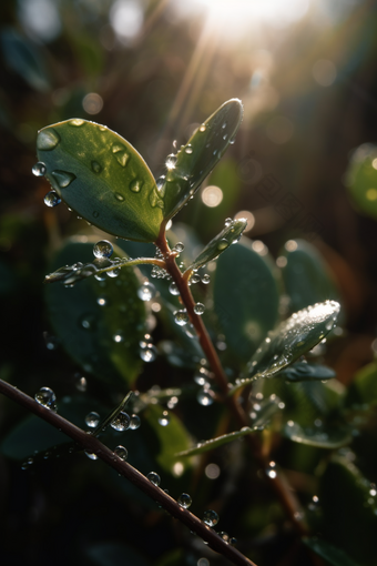 清晨露珠植物水滴专业摄影