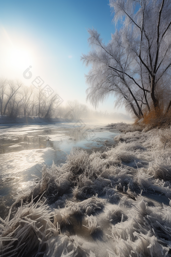 阳光冬天<strong>雪景</strong>白色好看