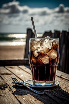 海边饮品可乐摄影图数字艺术2