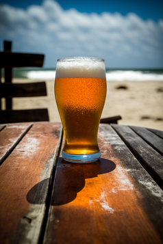 沙滩上的啤酒摄影图数字艺术8