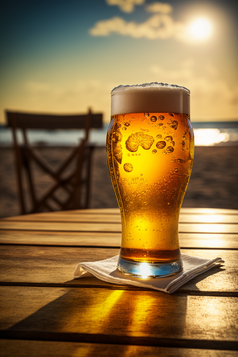 沙滩上的啤酒摄影图数字艺术17