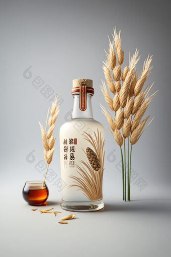 麦穗白酒粮食食物产品小麦广告摄影