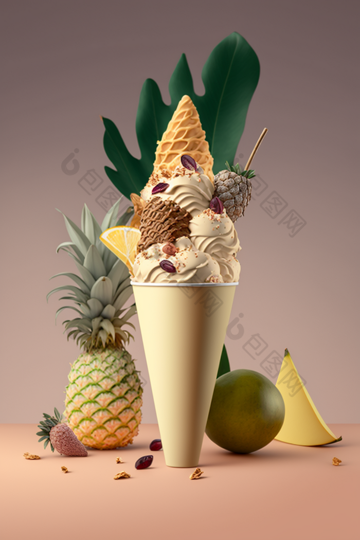 冰淇淋食物产品完整广告摄影